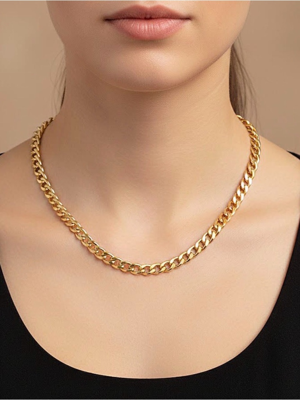 ION YG Plated stainless steel Cuban Link Chain - Men & Women's Jewelry 22in